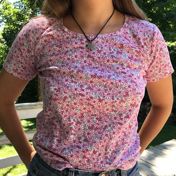 100% Cotton Floral T-Shirt Size M - Picture 1 of 4